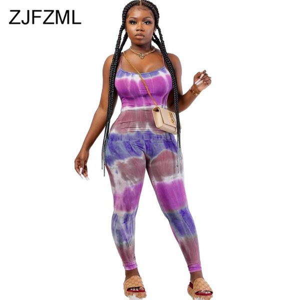 

women's jumpsuits & rompers tie dyeing print casual one piece overall women spaghetti strap sleeveless bandage romper summer high waist, Black;white