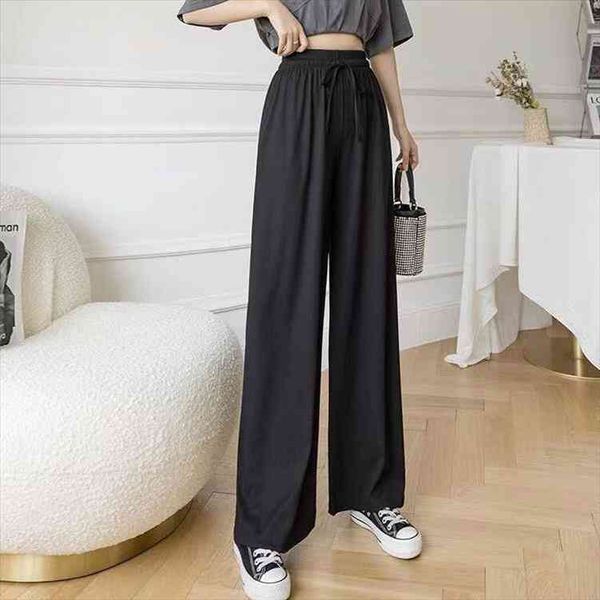 

women pants womens summer high waist loose casual pants for spring and autumn pantalones de mujer, Black;white