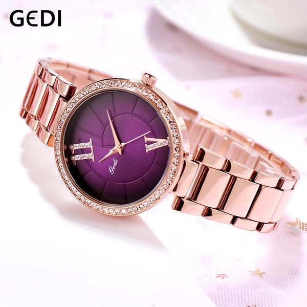

fashion elegant women watches rose gold alloy strap quartz wristwatch lady luxury rhinestone unique design letters clock wristwatches, Slivery;brown