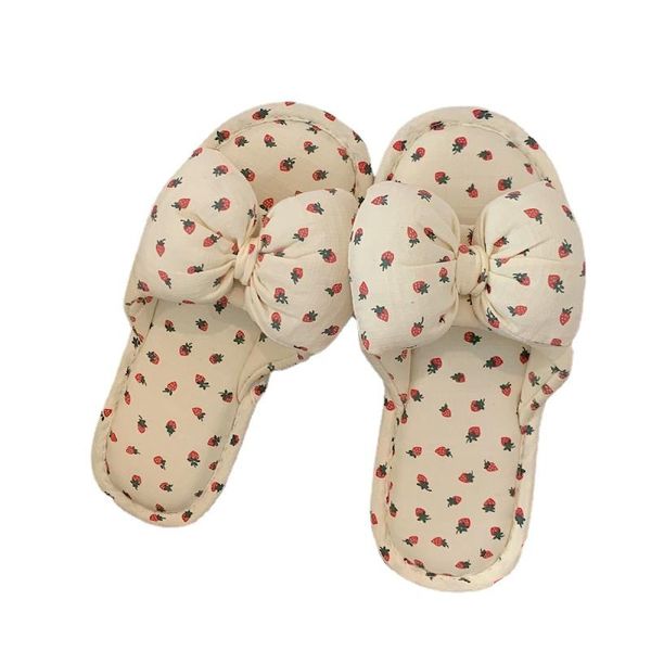 

slippers 001yzxcmhdj ins japanese fashion four seasons linen fabric indoor home girl summer cute heart bow, Black