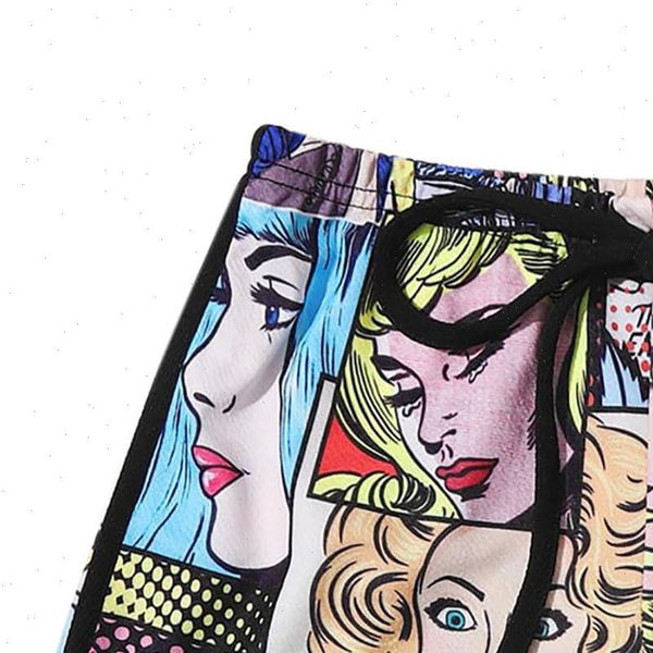 

casual plus size print women shorts high waist pleated stretch belt wide leg woman mallas deporte mujer, White;black