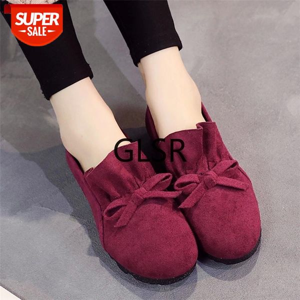 

women shoes 2020 new autumn ladies mom flock wave solid work platform flat bottom solid casual loafers women shoes #wp5y