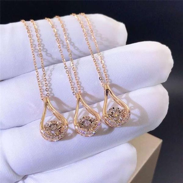 

pendant necklaces huitan delicate teardrop shaped necklace women fashion design temperament lady's accessories brilliant cz stone jewel, Silver