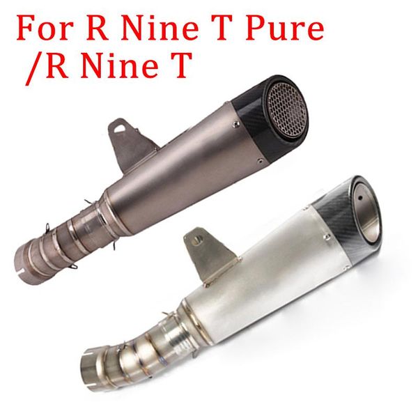 

motorcycle exhaust slip on for r nine t pure rninet full system escape modify middle link pipe titanium alloy carbon muffler
