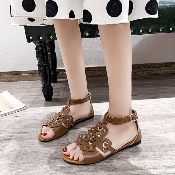

sandals button decorstion women genune leather platforms low heels pumps spring summer casual basic shoes woman, Black