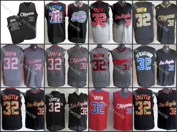 

los angeles clippers men #32 blake griffin men retro jersey, Black
