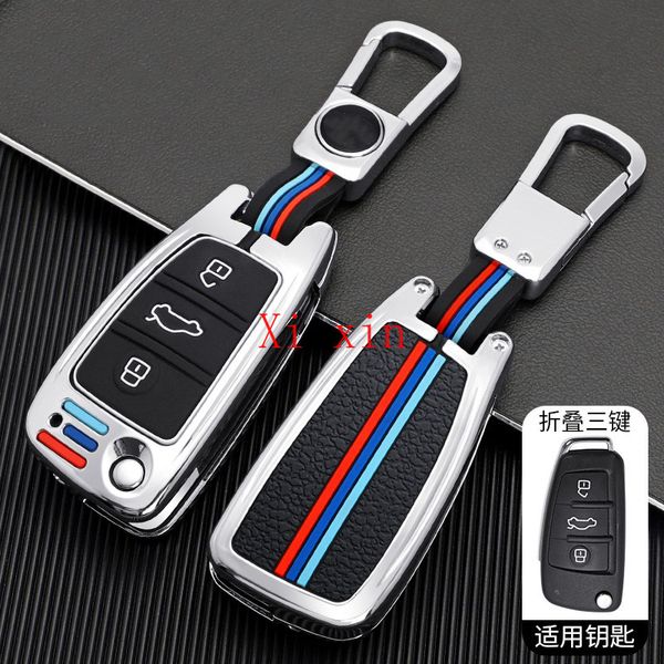 

for audi q2 q7 a4l a6l a3 q5 q3 a5 a8 zinc alloy silicone special all-inclusive key cover car keychain shell