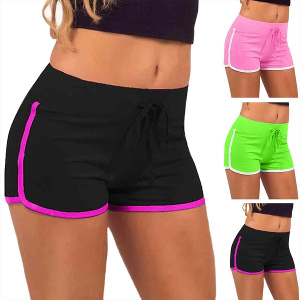 

gym sport fitness tight womens shorts fittinghip elastic sports casual high waist short training tights, White;black