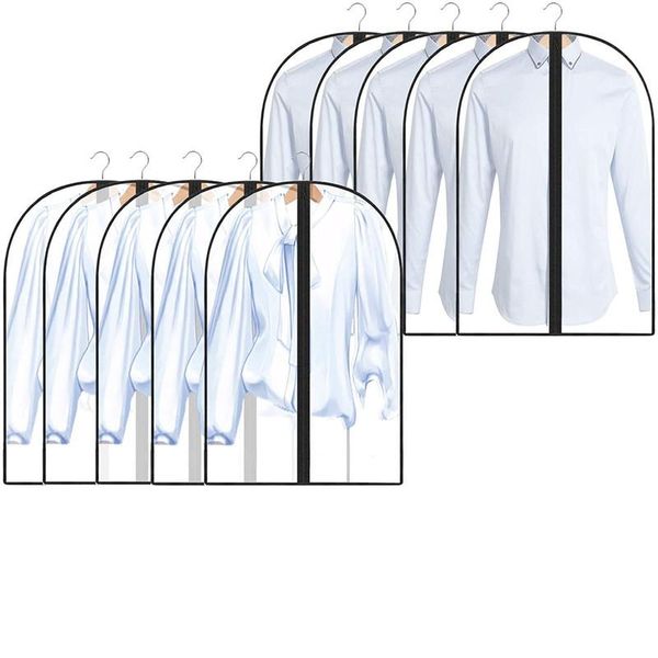 

clothing & wardrobe storage 5pcs home garment bags cover black side breathable clear zipper dust for closet clothes hanging suit