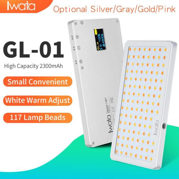 

iwata 117 led fill light cri super natural 3000k-5500k ultra-thin portable phone video aluminum dimmable pography lighting & studio accessor