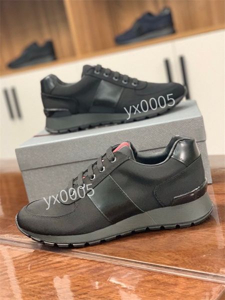 

2021 new designer sneakers oblique high low mens sneaker technical canvas leather women casual shoes bee luxurys trainers size38-46, Black