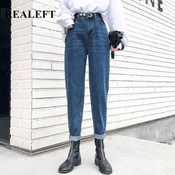 Harem Hosen Vintage High Taille Jeans Frau Freundes Frauen in voller Länge Cowboy Denim 210428