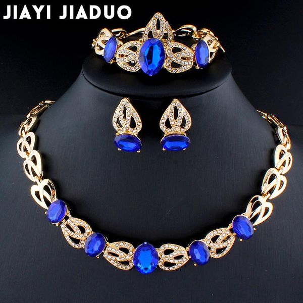 

earrings & necklace jiayi jiaduo wedding jewelry sets austria crystal gold color bracelet ring for women clothing accessories, Silver