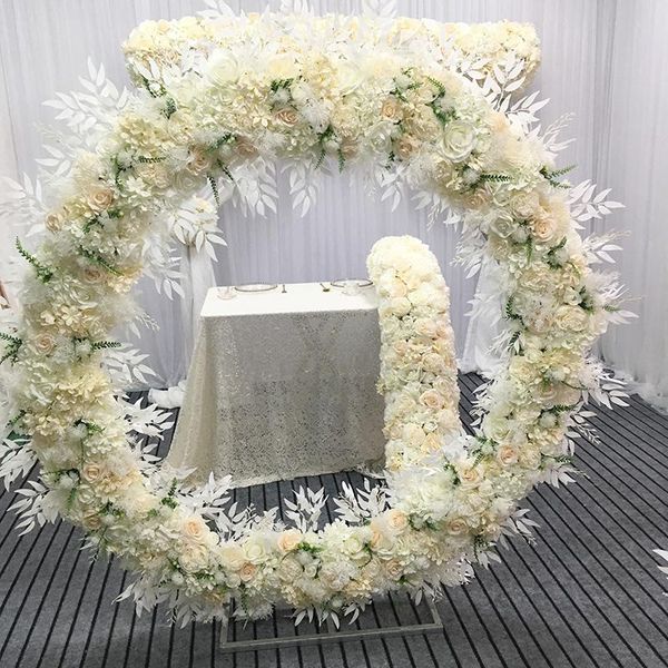 

decorative flowers & wreaths flone custom white champagne artificial row wedding gazebo table runner floral arrangement decoration