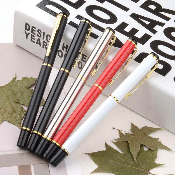 

fountain pens 1pc black ink fashion metal gel pen office business ballpoint affairs gift advertisement signature wholesale
