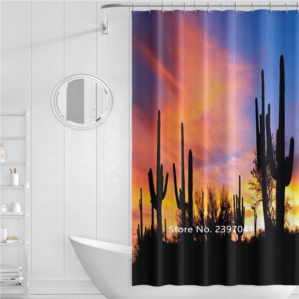 

shower curtains home decoration plant cactus curtain can be water toilet waterproof and mildew proof hook