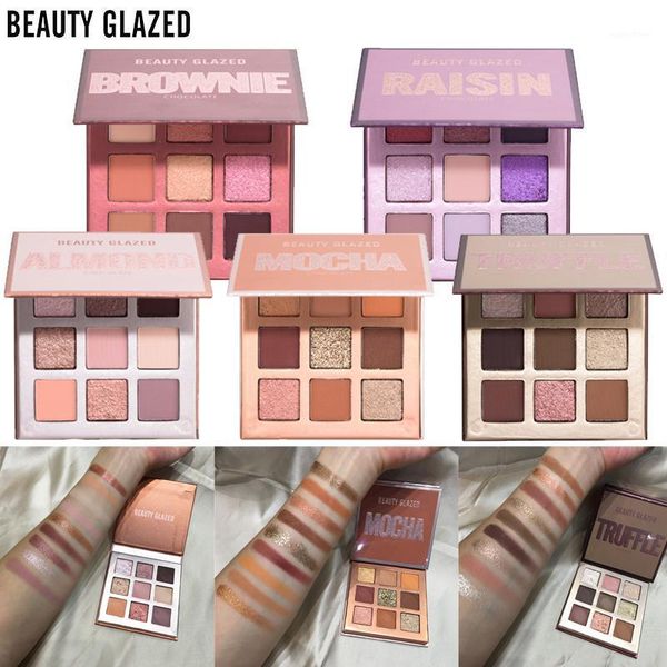 

beauty glazed chocolate pressed powder palette matte glitter eyeshadow pallete siny eye shadow nude color pigment1