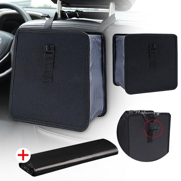 

car organizer universal auto dustbin trash hanging bag waterproof rubbish organizers storage foldable garbage bin dust case box