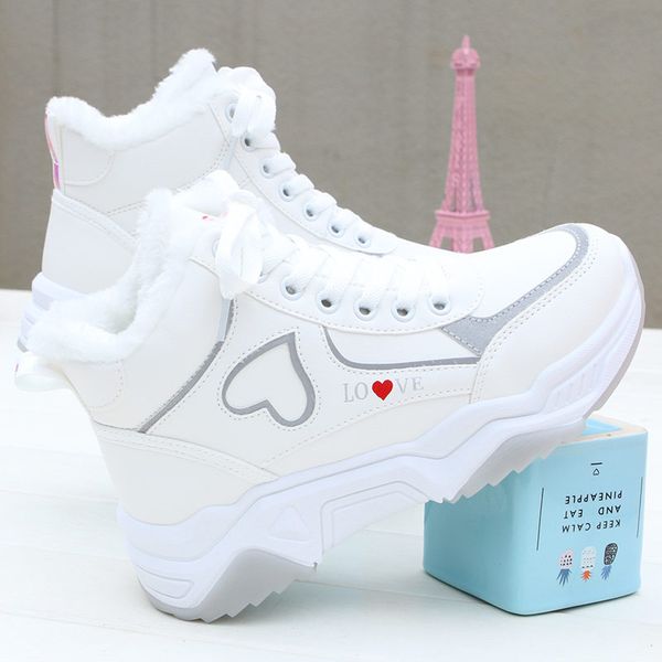 

winter women high sneakers 2021 new love woman plush velvet warm casual shoes female platform sport shoes zapatillas mujer