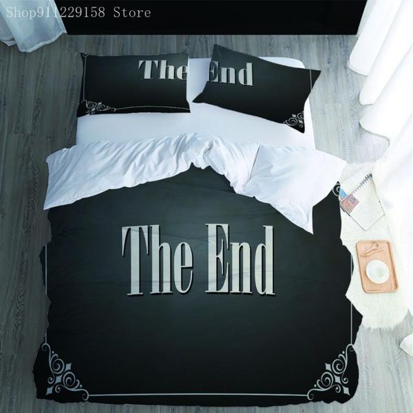 

bedding sets fashion letter pattern valentine's day couple black duvet cover customized multi-size bedroom bed