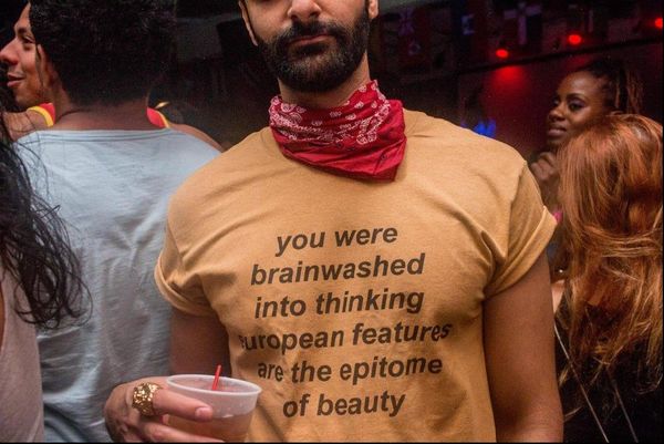 

you were women t shirt brainwashed into thinking european features are the epitome of beauty funny graphic yellow clothes tee, White