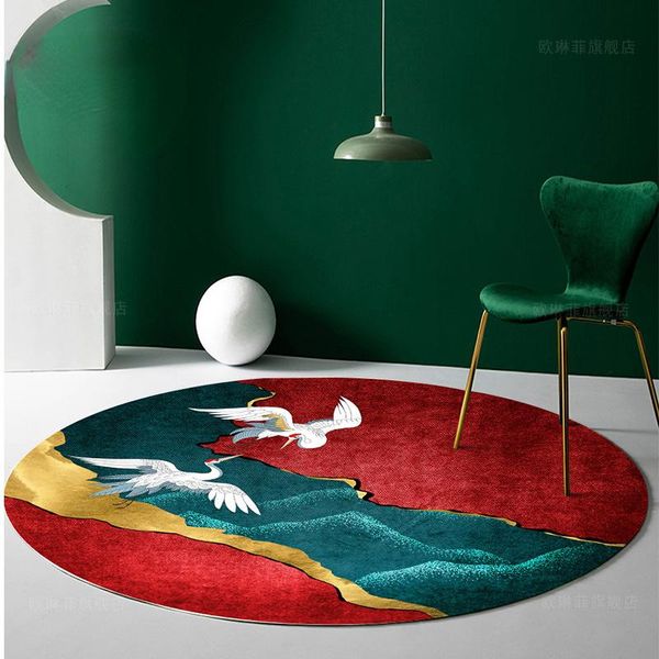 

carpets light luxury instagram mesh red style nordic round living room carpet bedside coffee table swivel chair bedroom cute floor mat
