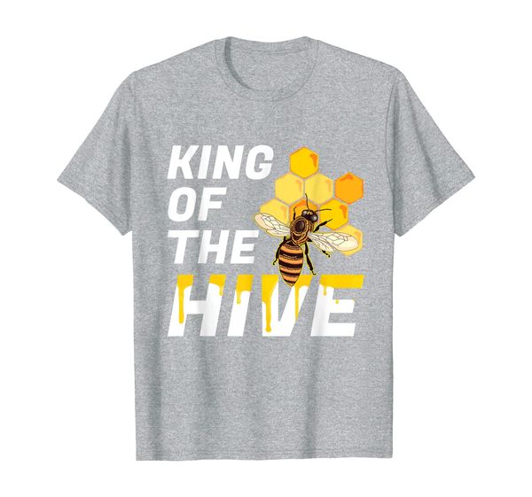 

king of the hive beekeeping beekeepers bee honey funny gift t-shirt, White;black