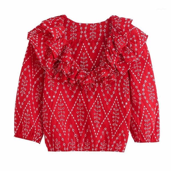 

summer ruffle chiffon blouse spring elegant long sleeve women blusa office lady v-neck shirt women's blouses & shirts, White