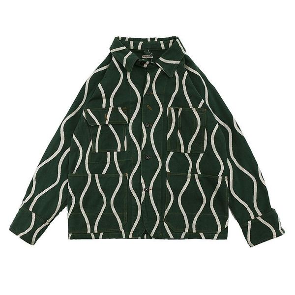 

kapital man japanese high street jacket oversize loose wave print thin windbreaker men's jackets, Black;brown