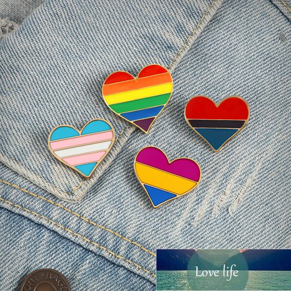 

lgbt pride lesbian gay rainbow heart brooch colorful icon enamel pin backpack clothes lapel pins lover badge friend jewelry gift factory pri, Gray