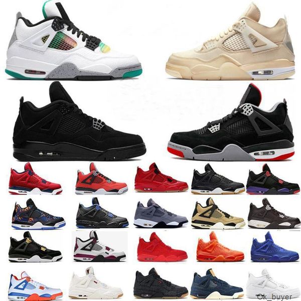 

2023 high shoes men women shoes 4 4s sneakers guava ice twist white cement what the mens basketball 1 1s, Black