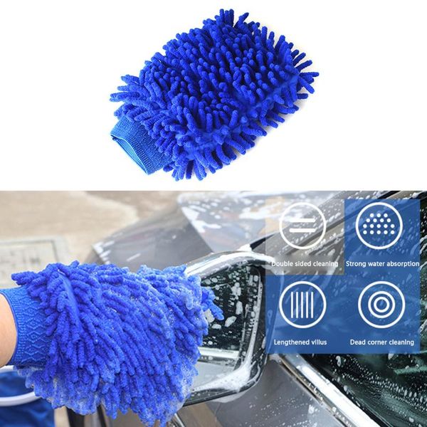

car sponge soft microfiber chenille washing gloves multifunctional portable durable double-sided glove cleaning tool