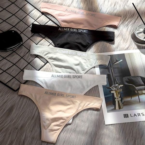 

women's panties 2021 underwear sports striped low waist seamless minimalist thong -l transparent underpants, Black;pink