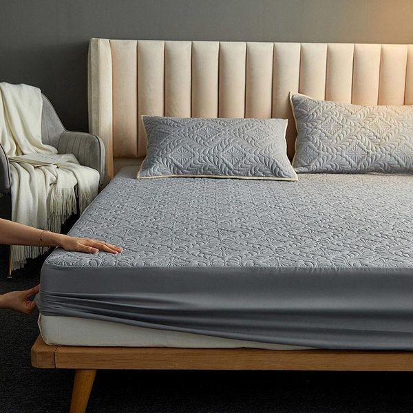

sheets & sets justchic 30cm waterproof quilted mattress cover fitted sheet bed protector pad case washable foldable