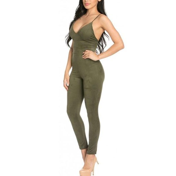 

women's jumpsuits & rompers green party jumpsuit romper v neck sleeveless solid high waist long spring women temperament h7332, Black;white