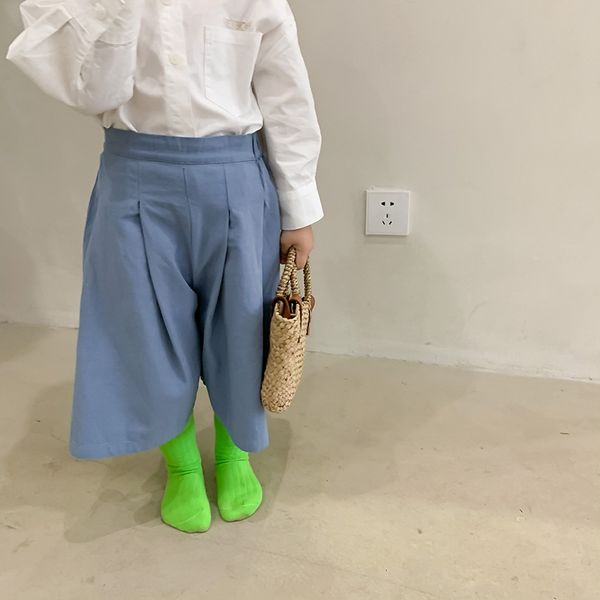 

fashion kids baby girls bell bottom wide leg stretch pants children cute casual trousers bebe cotton girls wide-leg pants, Blue