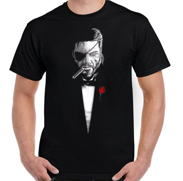 

metal gear solid t-shirt, man snake godfather parody ps4, White;black