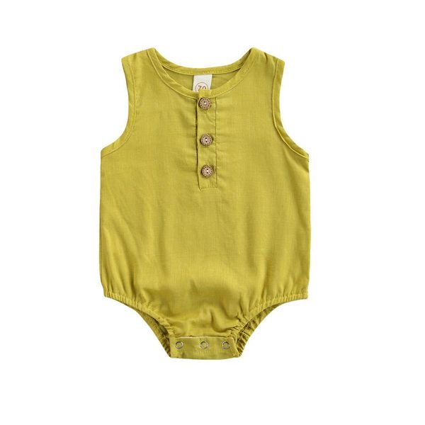 

jumpsuits infant baby girls boys solid sleeveless button romper casual summer toddler born clothes rompers 0-12m, Blue