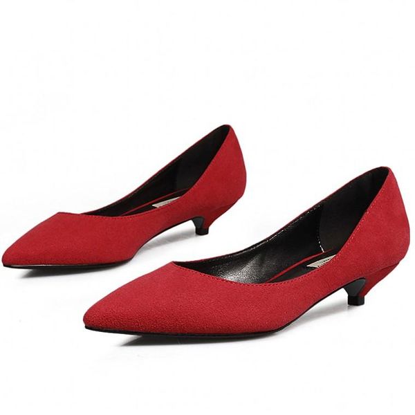 

dress shoes basic pumps med high heels party wedding woman pointed toe slip on sping autumn office f0008, Black