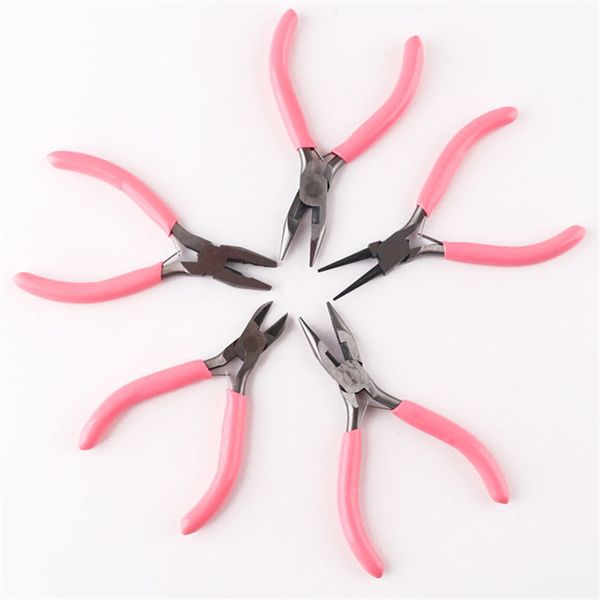 Nette rosa Farbe Griff Anti-Rutsch-Spleiß und Fixierende Schmuckzange Werkzeuge Ausrüstung Kit für DIY Schmuck Zubehördesign Ottie