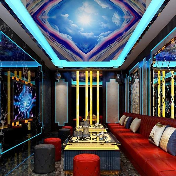 

wallpapers custom 3d waterproof wallpaper high-end color dreamy blue sky ceiling mural living room tv background home decorative wall cloth