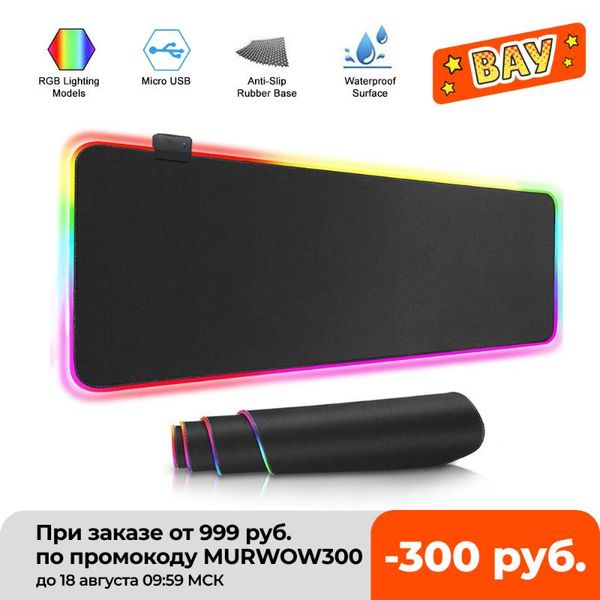 

mouse pads & wrist rests gaming pad computer mousepad rgb large gamer xxl carpet big mause pc desk play mat with backlit