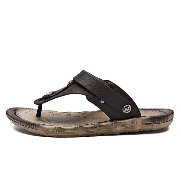 

2021 summer beach slippers mens flat flip flops outdoor fashion sandals black and grey flop eur 39-44 21wt-8852-1