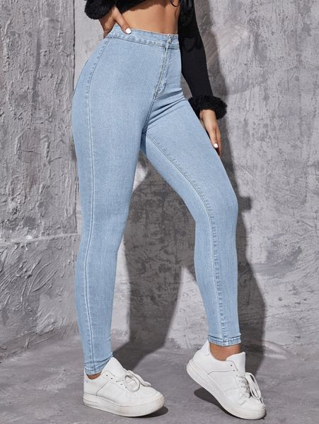

high waist skinny jeans i4nu#, Blue