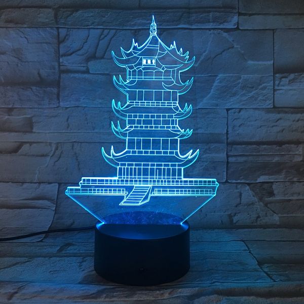 

kids room night light led acrylic 3d desk lamp yellow crane tower nightlight teaching aid gift home l club atmosphere decoration