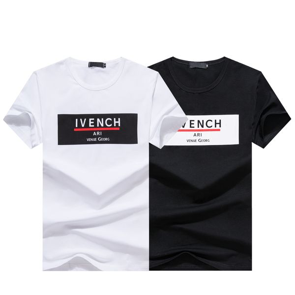 

2021 men t shirts tees & polos designer letter print crew neck casual summer breathable mens womens solid color wholesale m-3xl#zy30, White;black
