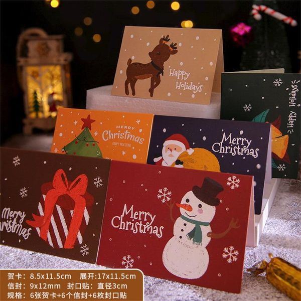 Grußkarten 10pcs/Lot Card Santa Married Weihnachten DIY handgefertigtes Paar Geburtstagswünsche klein danke Geschenke Postkarte