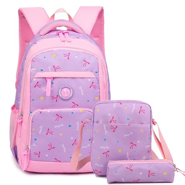 

2019 new korean cute printed student schoolbag three piece backpack
