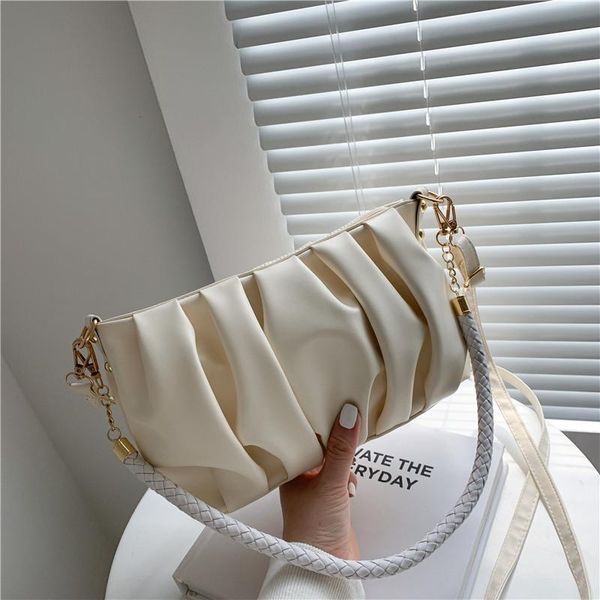 

fashion designer shoulder bags retro casual women totes shopping bag female leather white simple handbag for 2021 cross body