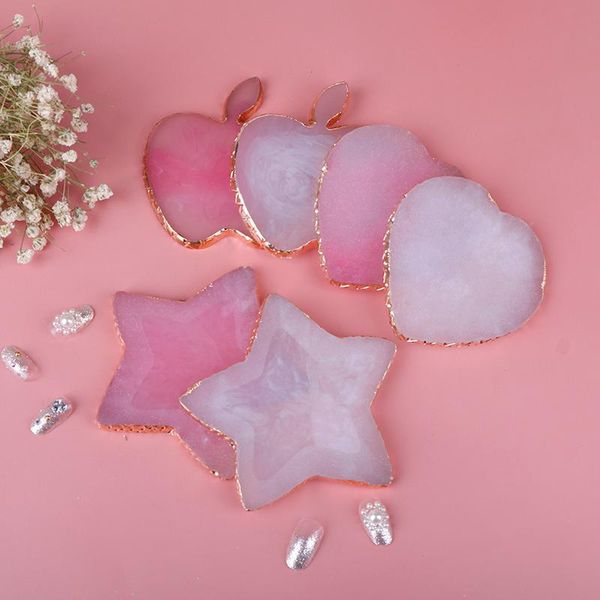 

nail art equipment agate color paint palette holder drawing for mixing display tools star shape, Silver